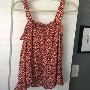 J.Crew Heart Cold Shoulder Blouse 6 Red